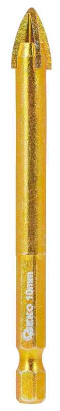Vrták do skla a keramiky 10 mm, 4-britý, stopka 1/4", GEKO 1