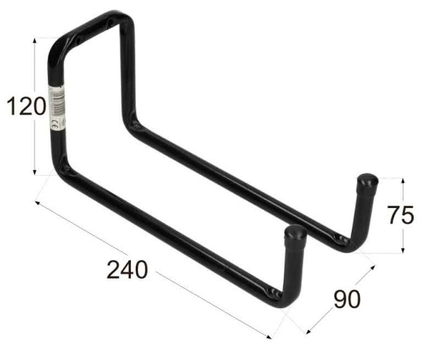 Garážový hák dvojitý typu U 220 mm, XL-TOOLS 2