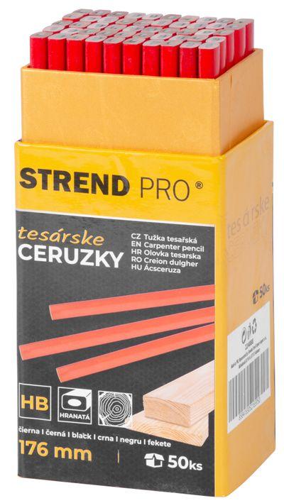 Ceruzka Strend Pro, tesárska, 176 mm, hranatá, čierna tuha, Sellbox 50 ks