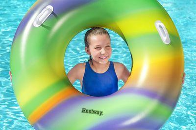 Kruh Bestway® 36352, Rainbow Swim, koleso, detský, nafukovací, koleso do vody, 119 cm 1