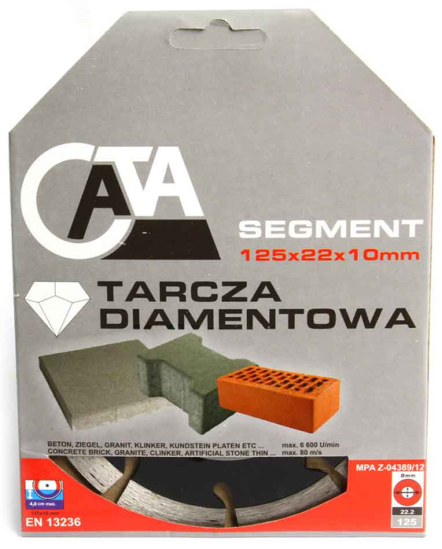 Diamantový kotúč segmentový 125 x 22,2 mm, výška segmentu 10 mm, CATA 3