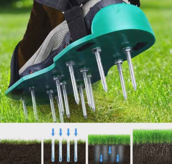 Sandále s kolíkmi na prevzdušnenie trávnika, dĺžka 30 cm, XL-TOOLS 3