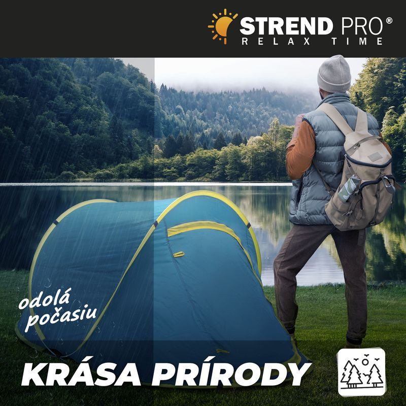 Stan Strend Pro, rozkladací, plážový, modro-žltý, 220x120x95 cm 10