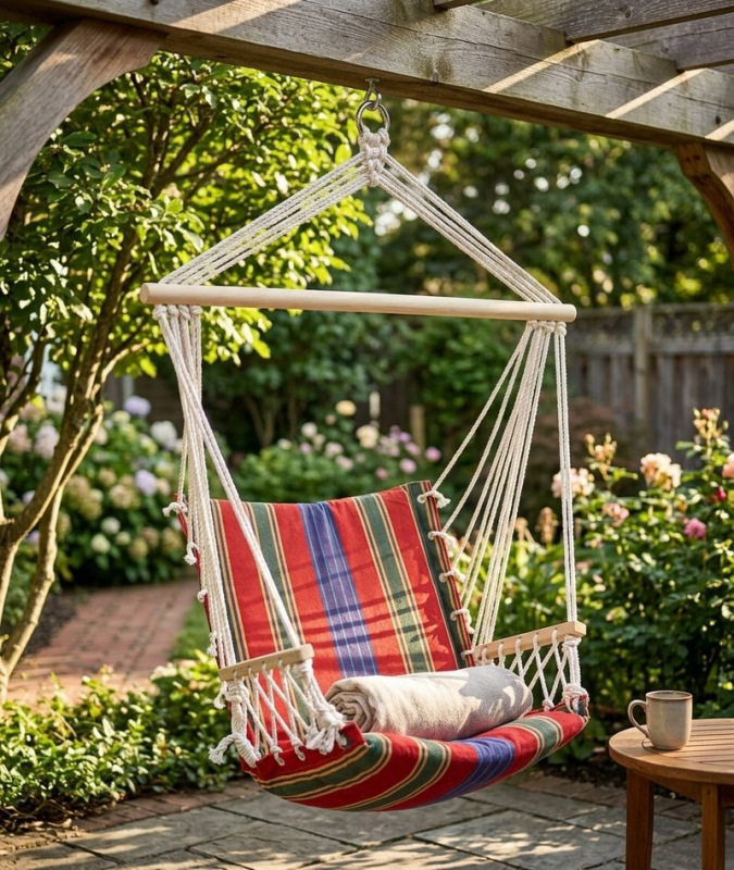 Kreslo HARVEY, hojdacie, záhradné, bavlna 1