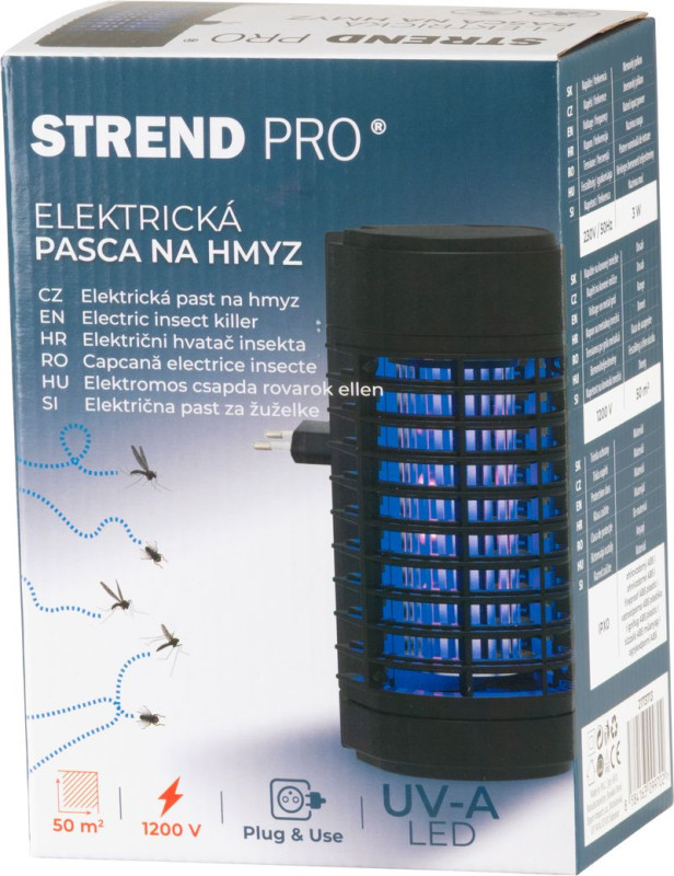 Pasca Strend Pro Laurel, lapač na hmyz a komáre, elektrická, do zásuvky, 4x UV a LED lampa 3