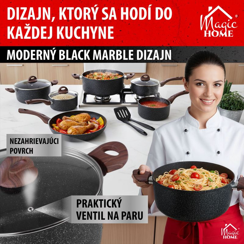 Sada riadu MagicHome Black Marble Line, 13 dielna 2