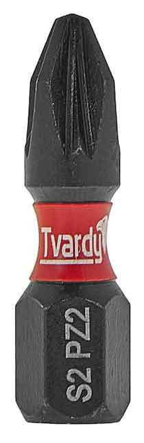 Bit 1/4" PZ2 x 25 mm, úderový, oceľ S2, TVARDY 1