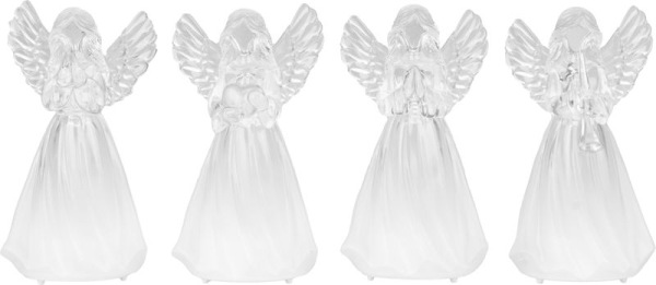 Anjel MagicHome Vianoce, plast, mix motívov, 1xLED teplá biela, 6x5x11 cm, 3xLR44, bal 4ks 1