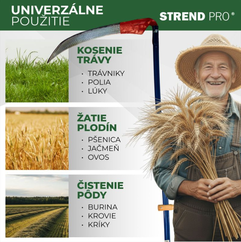 Kosa EURO 50 cm, kovaná, na trávu 3