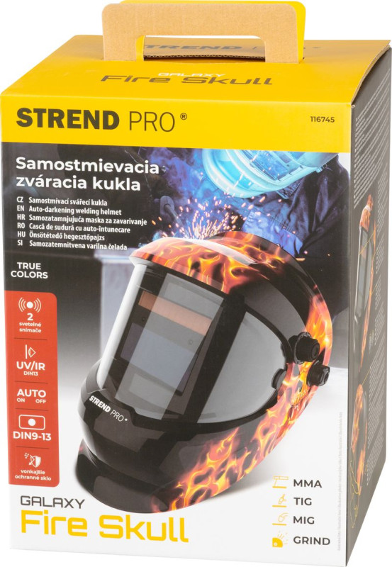 Kukla zváračská Strend Pro Galaxy Fire Skull, AutoDark, samostmievacia 1