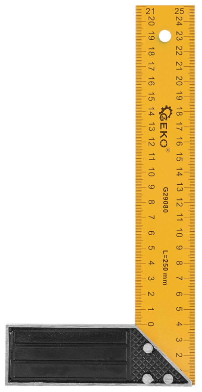 Uholník stolársky 250 mm, žltý, GEKO 2