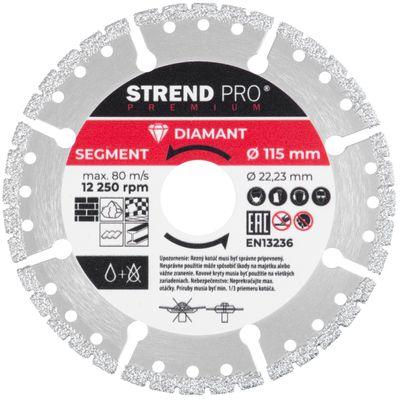 Kotúč Strend Pro Premium, Vacuum brazed, 115 mm, diamantový, rezný, multi 2