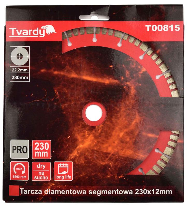 Diamantový kotúč segmentový na železobetón 230 x 12 x 22,23 mm, TVARDY 2