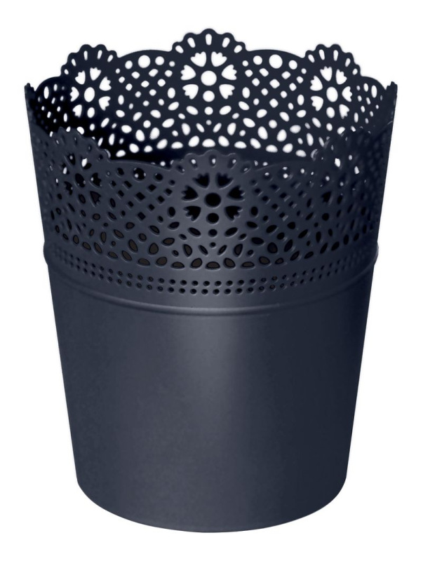 Kvetináč LACE 140 mm, čierny