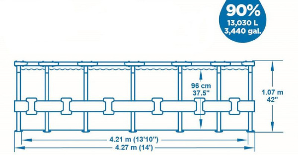Bazén Bestway® Steel Pro MAX, 5614Z, kartušová filtrácia, rebrík, plachta, 427x107 cm 1