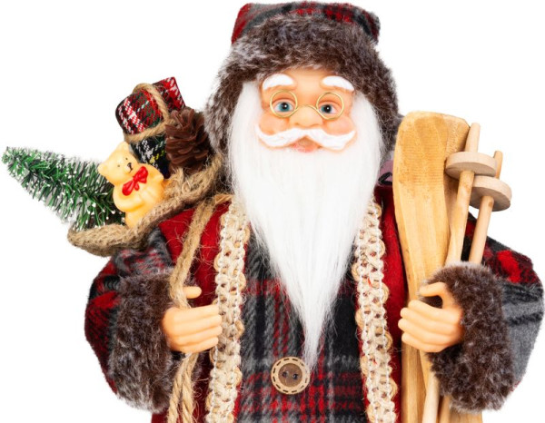 Dekorácia MagicHome Vianoce, Santa, s darčekom, červený, 30 cm 1