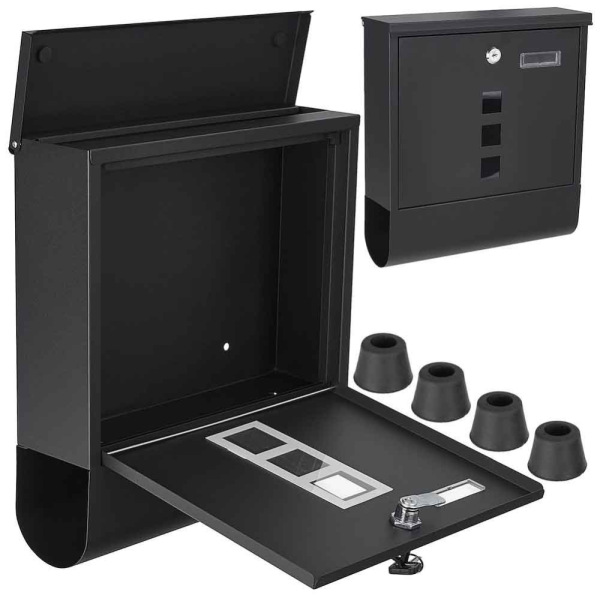 Poštová schránka 34 x 30 x 10 cm, čierna, GEKO 1