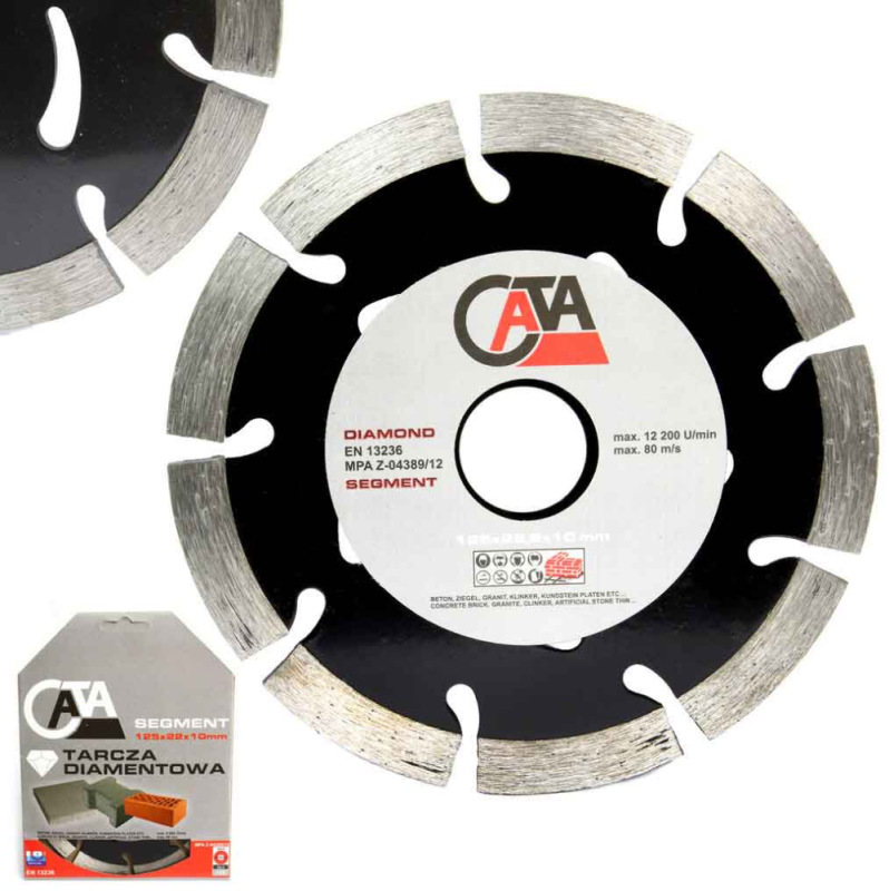Diamantový kotúč segmentový 125 x 22,2 mm, výška segmentu 10 mm, CATA
