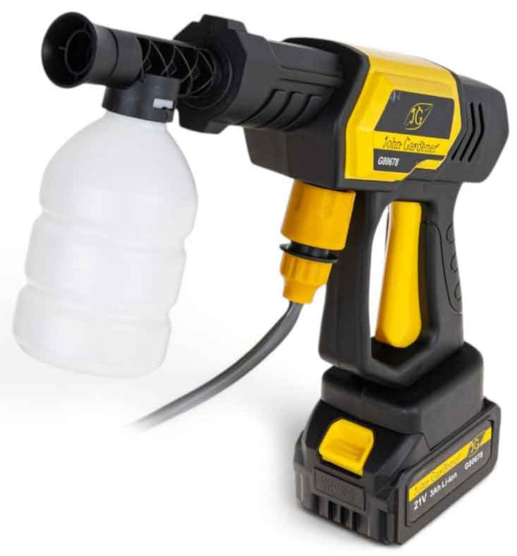 Akumulátorový vysokotlakový čistič, 500 W, tlak 7 barov, 3,7 l/min, 2 x 3Ah batéria, GEKO 10