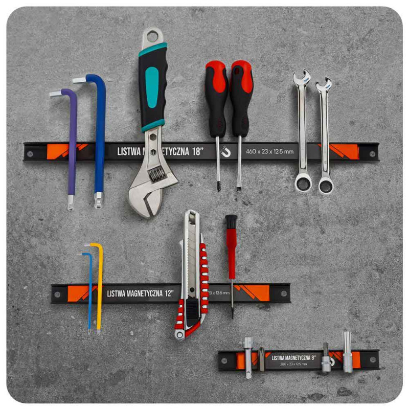 Sada magnetických líšt 20cm, 30cm, 46cm, PM-LM-3LT, POWERMAT 17