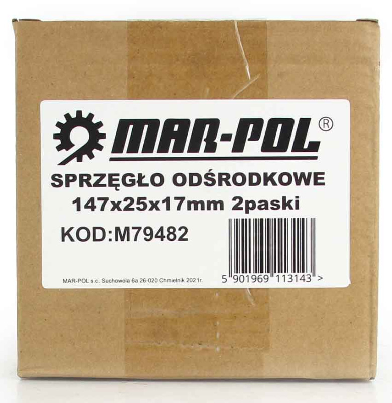 Odstredivá spojka pre motor, priemer 147 mm, hriadeľ 25,4 mm, 2 remenice, MAR-POL 4