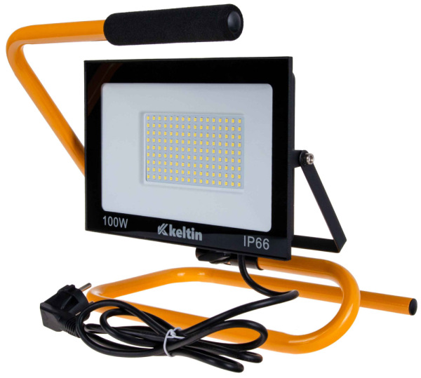 LED reflektor 100W so stojanom, studená biela 6500K, KELTIN 6