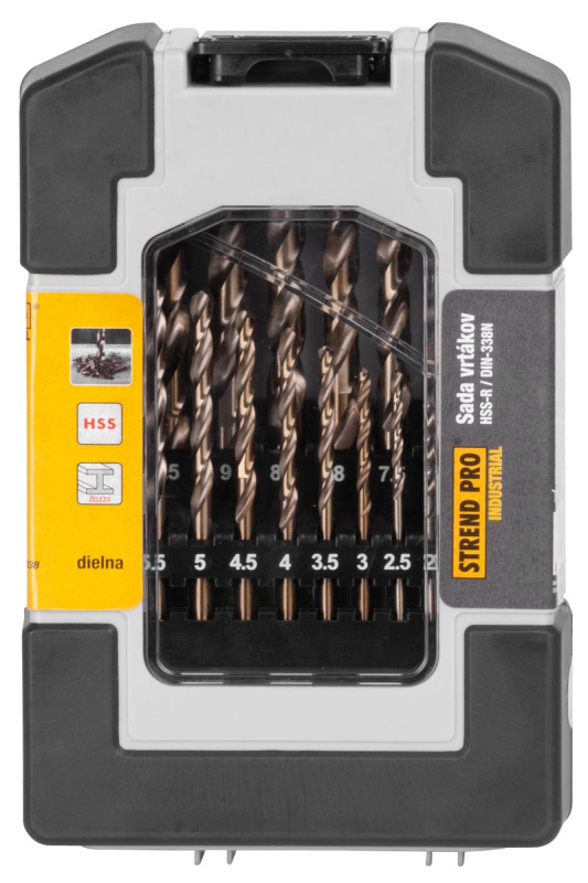 Sada vrtákov Strend Pro M2, do kovu, 19 diena, 1-10 mm, HSS, DIN-338, professional 1