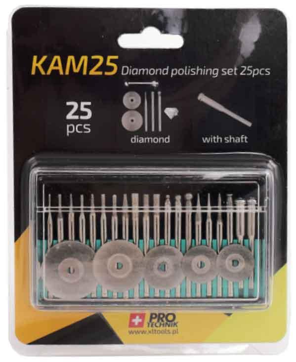 Sada diamantových fréz MINI, 25-dielna, stopka 3 mm, XL-TOOLS 2