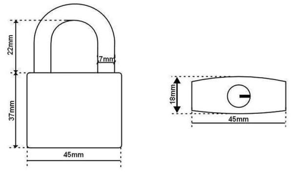 Zámok visiaci liatinový 45 mm, XL-TOOLS 1