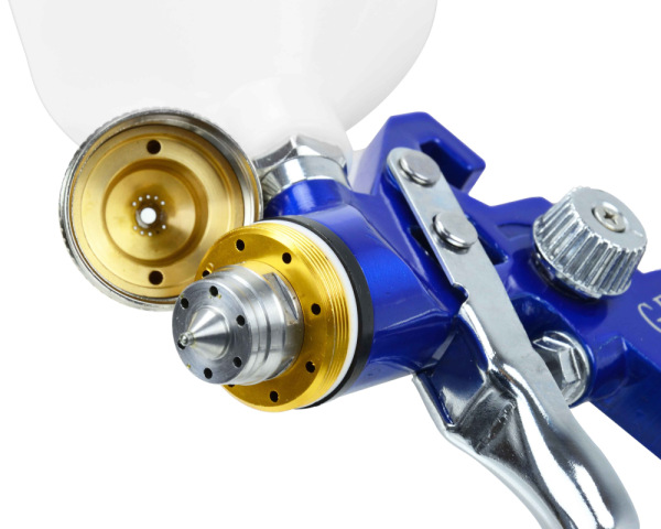 Striekacia pištoľ HVLP s hornou nádobkou 600ml, tryska 1.4mm, závit M16x1,5, GEKO 7