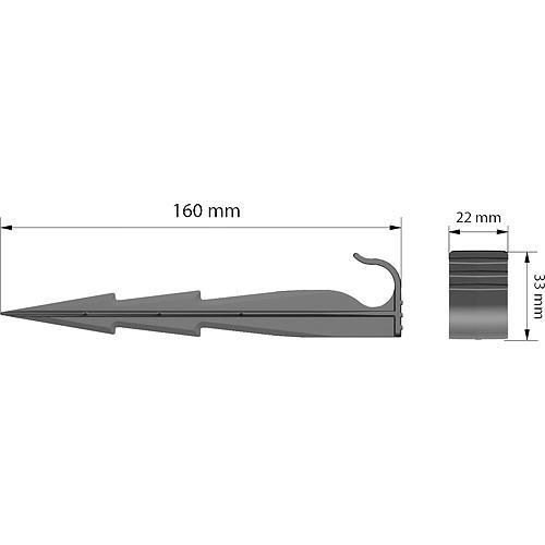 Kolík do zeme WaterPEG 160/33x22 mm, na uchytenie zavlažovacej hadice, bal. 25 ks 1