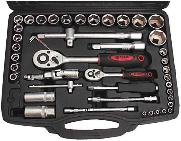 Gola sada 1/4" a 1/2", 94-dielna s očkoplochými kľúčmi v plastovom kufri, XL-TOOLS 3