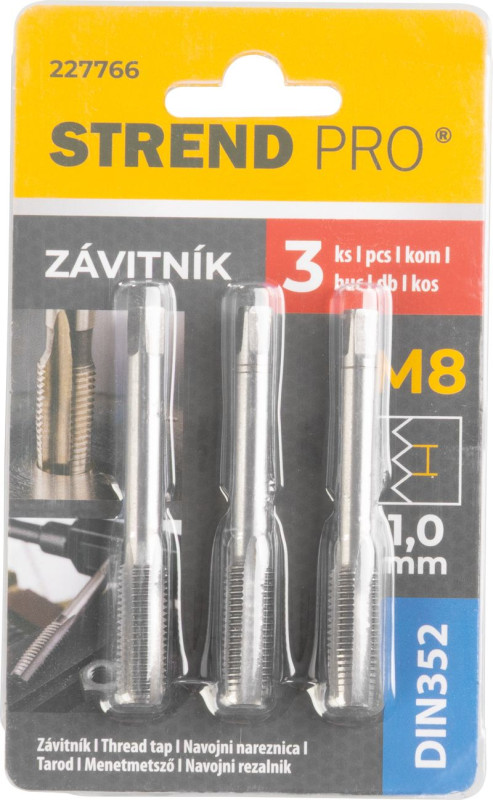 Závitník Strend Pro, M8, 1 mm, DIN352, bal. 3 ks 1