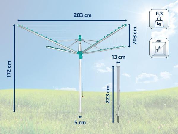 Sušiak na prádlo LEIFHEIT 85286 Linomatic 500 Easy, na bielizeň, záhradný, vonkajší 14