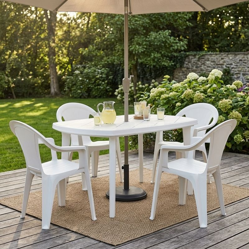 Stôl Curver® ELISE, biely, plastový 1