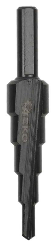 Vrták stupňovitý 4-12 mm do plechu, HSS TiAIN krok 2mm, rovná drážka, GEKO
