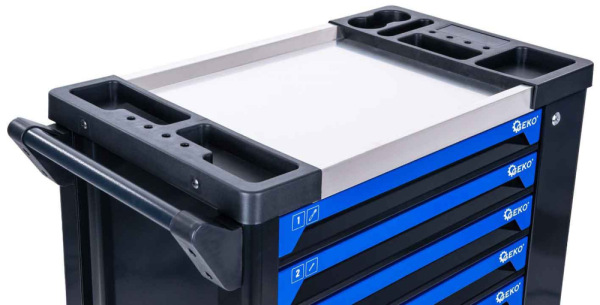 Dielenský vozík na náradie so 7 zásuvkami, náradie- 258 dielov, 850x450x950 mm, GEKO 11