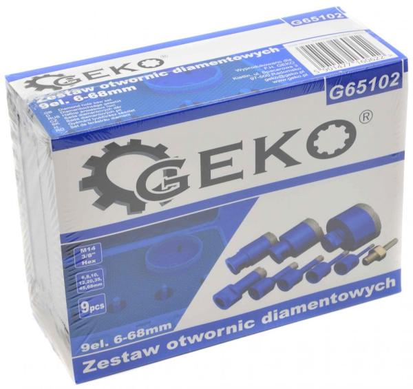 Sada diamantových koruniek, závit M14, rozmery 6, 8, 10, 12, 20, 35, 45, 68 mm, GEKO 2