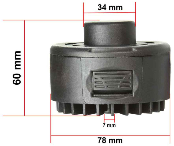 Hlava strunová čierna, 6mm otvor, MAR-POL 6