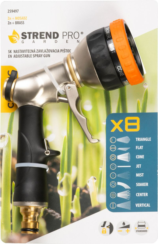 Pištoľ Strend Pro Garden BJ4037T, 8 vzorov, zavlažovacia, protišmyková rukoväť, 20x12.8x6 cm 1