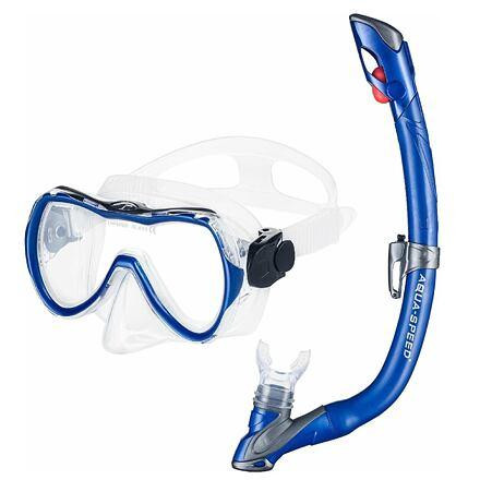Aqua-Speed Enzo+Evo detský potápačský set modrá tm.