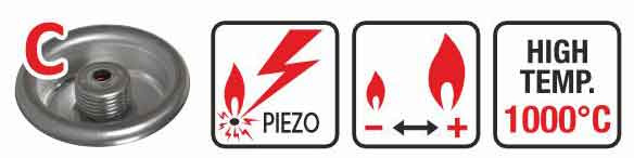 Plynový horák s priemerom dýzy 58 mm, pripojenie na závit 7/16", ELICO 2