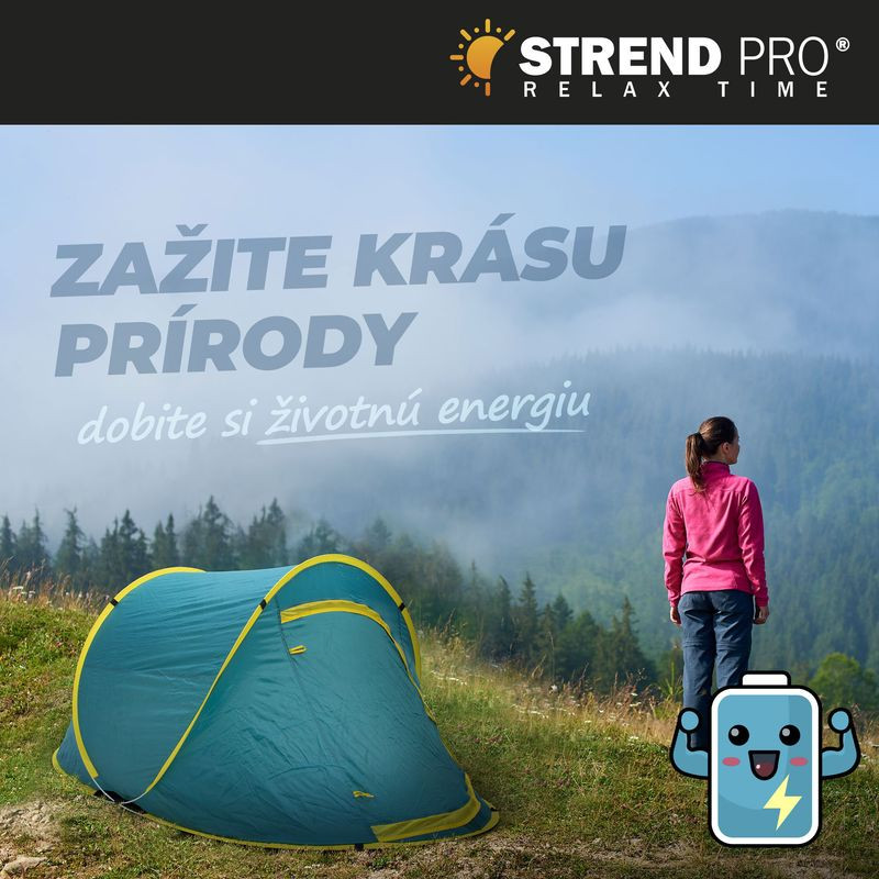 Stan Strend Pro, rozkladací, plážový, modro-žltý, 220x120x95 cm 9