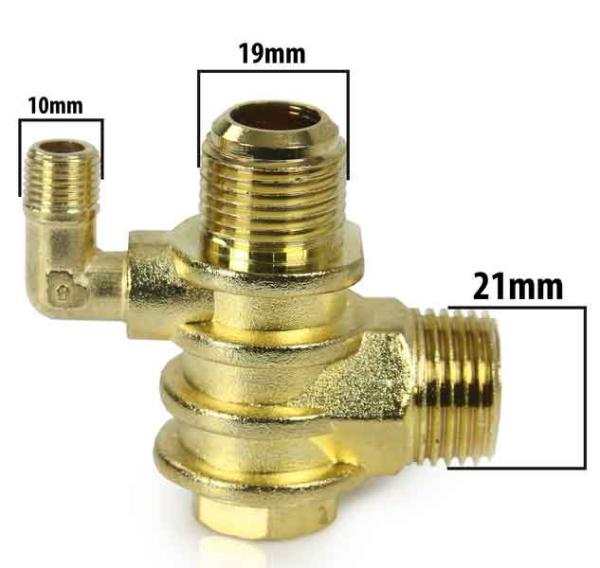 Spätný ventil na kompresor, rozmery závitov 9,8 x 19 x 20,8 mm MAR-POL 3