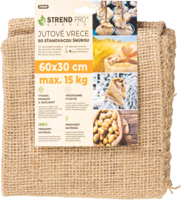 Vrece Strend Pro Garden, jutové, 60x30 cm, max.15 kg, so šnúrou 2