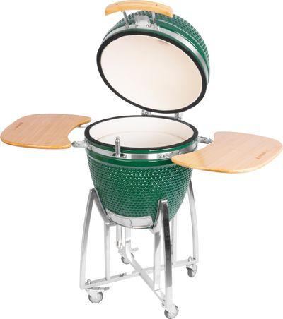 Gril Strend Pro Kamado Egg 21", priemer 46,7 cm, gril výška 91 cm, zelený, 130x73x122 cm 1