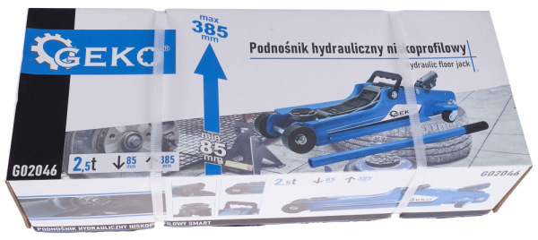 Zdvihák hydraulický pojazdný nízkoprofilový 2.500 kg, 85-385 mm, GEKO 15