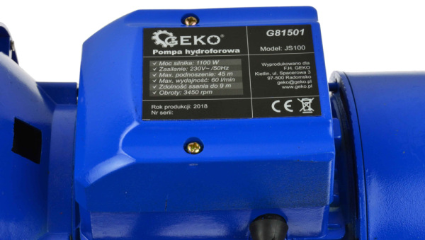 Čerpadlo na domácu vodáreň 1100 W, bez nádrže, JS100, GEKO 5