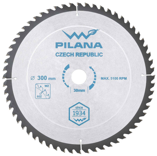 Pílový kotúč s SK plátkami 300x2,8x30 zuby 60 WZ, PILANA