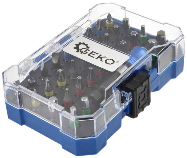 Sada bitov 1/4" s magnetickým nadstavcom, materiál S2, 32-dielna, GEKO 3